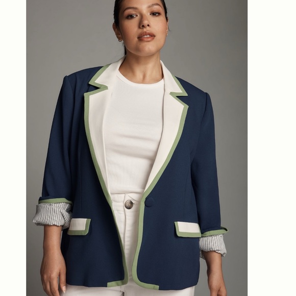 NWT Anthropologie Maeve Colorblock Blazer size S - Picture 2 of 15